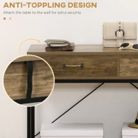 HOMCOM Konsolentisch Flurtisch mit Ablage und 2 Schubladen, 100 x 35 x 76,5 cm Beistelltisch Sofatisch Ausstellungstisch für Kleinen Raum, Eingang, Flur, Wohnzimmer Braun+Schwarz(m-5)