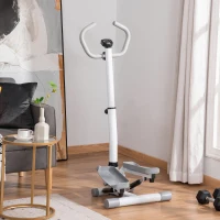 HOMCOM Stepper Heimtrainer für Zuhause mit LCD-Bildschirm einstellbare Geschwindigkeit Metall ABS 55 x 53 x 118-128 cm(m-2)