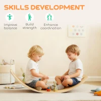 AIYAPLAY Kids Wooden Balance Board with Rope, Wooden Wobble Board with Felt for Sensory Play, for Toddler 3-6 Years Old(m-4)