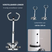 HOMCOM Stepper Heimtrainer für Zuhause mit LCD-Bildschirm einstellbare Geschwindigkeit Metall ABS 55 x 53 x 118-128 cm(m-6)