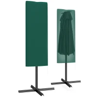 Outsunny Garden Parasol Cover, Outdoor Patio Umbrella Protector Weatherproof Garden Patio for 2-4.6m Parasol, Dark Green(m-10)