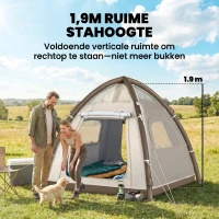 Outsunny Opblaasbare Tent 3 Personen Snelle Opzet Outdoor Camping Tent met Luchtpomp Meshramen Afneembaar Dak(m-5)