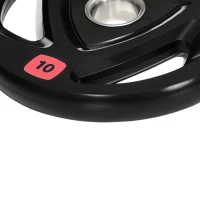 SPORTNOW Set di 2 Dischi Pesi da 10kg in Acciaio con Rivestimento in Gomma per Bilanciere(m-7)