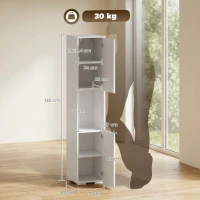 HOMCOM Móvel Multimédia Slim de 5 Prateleiras com Prateleiras Ajustáveis Branco(m-3)