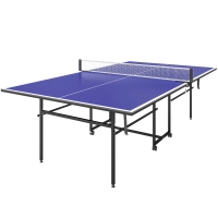 SPORTNOW Tafeltennistafel, inklapbaar, mobiel, 2 rackets, 3 ballen, metalen frame, 274x152,5x76 cm, blauw