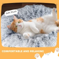 PawHut 2-in-1 Donut Cat Tunnel with Washable Bed, Play Tunnel Bed with Toy Ball and Door Hole for Indoor Cats, Light Grey(m-5)