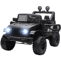 HOMCOM Coche Eléctrico para Niños de +3 Años Vehículo Todoterreno de Batería 12V con Control Remoto 100x65x72 cm Negro(m-11)