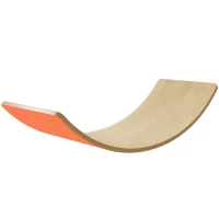 AIYAPLAY Wooden Balance Board for Kids, Wobble Board with Silent Felt for Sensory Play, Orange(m-11)