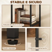 HOMCOM Libreria a 6 Ripiani, Finitura in Legno Marrone(m-6)