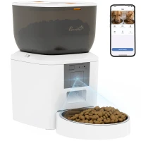PawHut Automatic Cat Feeder with Camera, 2.4G WiFi, APP Control 4L Pet Feeder 1-10 Meals with 2-Way Audio, Dual Power Supply(m-10)