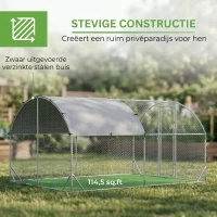 PawHut Gehege für Kleintiere, Outdoor-Freilaufgehege für Hühner, Kaninchen, Enten, stabile Konstruktion, Stahl und Oxford-Stoff(m-6)