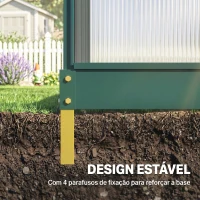 Outsunny Estufa de Jardim 2x2,5m de Policarbonato e Alumínio Estufa com  Clarabóia Proteção UV 30 e Base 4,79 m² para Vasos Cultivos de Plantas e Flores Transparente(m-6)