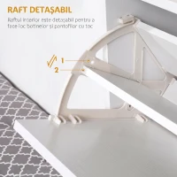 HOMCOM dulap pantofi, 3 compartimente, 60×24×132cm, alb(m-5)