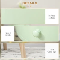 HOMCOM Masa de cafea masa de noapte masa de noapte rotunda design scandinav masa de suport cu sertar picioare subiri inclinate(m-4)
