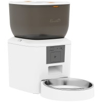 PawHut Automatic Cat Feeder with Camera, 2.4G WiFi, APP Control 4L Pet Feeder 1-10 Meals with 2-Way Audio, Dual Power Supply