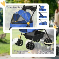 PawHut opvouwbare hondenbuggy blauw 67 x 45 x 96 cm(m-5)