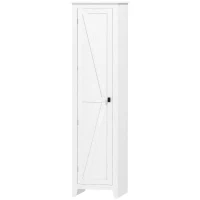 HOMCOM Armoire de Rangement buffet cuisine avec 2 étagères réglables- Hauteur 170 cm en Bois Blanc(m-1)