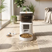 PawHut Automatic Cat Feeder with Camera, 2.4G WiFi, APP Control 4L Pet Feeder 1-10 Meals with 2-Way Audio, Dual Power Supply(m-9)
