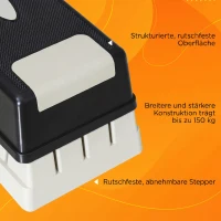 HOMCOM Stepboard stepper aerobics fitness hometrainer drievoudig in hoogte verstelbaar zwart(m-6)