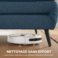 HOMCOM Canapé Convertible 2 Places, Canapé-Lit Clic-Clac 3 en 1 avec Dossier Réglable, Oreiller, Assise Large, Bleu(m-7)