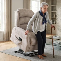 HOMCOM Fauteuil releveur électrique massage par vibrations et chaleur, fauteuil relax électrique en velours, 80x160x82cm, beige(m-2)