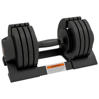 SPORTNOW Verstellbare Hantel, 7-24 kg Hantel mit Ablagefach, rutschfest Griff, Kurzhantel aus Kunststoff(m-11)