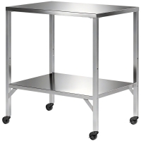 Outsunny Chariot de Barbecue Table de Préparation Extérieur avec Plan de Travail et Roulettes Acier Inoxydable 85x60x92cm Argenté