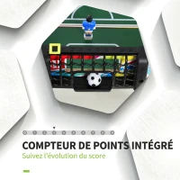 HOMCOM Baby-Foot pour Adolescents et Adultes, 22 Joueurs, 2 Balles, Tableaux de Score, 86,5x43,5x63 cm, Multicolore(m-5)