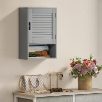 HOMCOM Bathroom Cabinet, Wall Mounted Storage Cabinet with Adjustable Shelves, 40 x 20 x 60 cm, Grey(m-9)