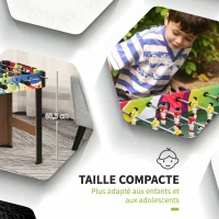 HOMCOM Baby-Foot pour Adolescents et Adultes, 22 Joueurs, 2 Balles, Tableaux de Score, 86,5x43,5x63 cm, Multicolore(m-6)