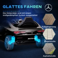 AIYAPLAY Kinder elektrische auto, afstandsbedienbaar, met transportrollen, LED-lichten, toeter, voor kinderen van 3-6 jaar, Zwart(m-7)