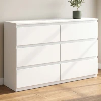 HOMCOM Ladekast met 3 laden, moderne opbergmeubels voor de slaapkamer, wit(m-9)