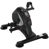 SPORTNOW Mini-trainingswiel, voetpedaaltrainer, trainingsapparaat met 8 weerstandsniveaus, LCD-display, metaal, kunststof, zwart(m-10)