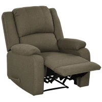 HOMCOM Relaxsessel, Liegefunktion und Fußstütze, verstellbar, bis 150 kg, Stahlrahmen, 90 x 96 x 98 cm, Braun(m-10)