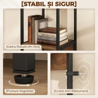 HOMCOM Bibliotecă cu 6 Rafturi, Finisaj Lemn Maro(m-6)