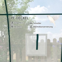 Outsunny Bogen-Gewächshaus mit Sandsäcken und Kunststoff-Abdeckung, 2 Rolltüren, Netzfenster, tragbar, 1,8 x 1,8 x 2 m, Weiß(m-7)