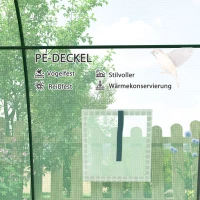 Outsunny Bogen-Gewächshaus mit Sandsäcken und Kunststoff-Abdeckung, 2 Rolltüren, Netzfenster, tragbar, 1,8 x 1,8 x 2 m, Grün(m-7)