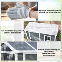 Outsunny Gartenhaus, Gartenschuppen mit Boden, Fenster, verschließbarer Tür, Kunststoff-Harz, wetterfest, Grau(m-9)