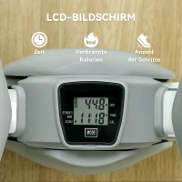 SPORTNOW Mini-stepper, stepmachine voor workouts en fitnessoefeningen, met LCD-monitor en antislippedalen, grijs(m-6)