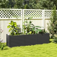 Outsunny Hoogbed, open bodem, gepoedercoat staal, 240 x 60 x 60 cm, Donkergrijs(m-2)