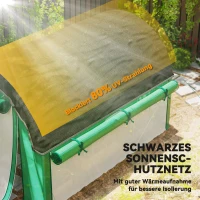 Outsunny 3 x 2 x 2 m polytunnelkas met zonneschermnet, oprolbare zijwanden, kunststofafdekking, stalen frame, groen(m-4)