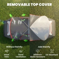 Outsunny Camping Tent for 6-8 Man with 2000mm Waterproof Rainfly and Carry Bag for Fishing Hiking Festival, Grey(m-4)