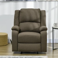 HOMCOM Relaxsessel, Liegefunktion und Fußstütze, verstellbar, bis 150 kg, Stahlrahmen, 90 x 96 x 98 cm, Braun(m-6)