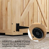 Outsunny Gartenlagerschuppen, Holzschuppen für Werkzeug und Gartengeräte, Asphalt-Dach, Doppeltüren, Fichtenholz, Hellbraun(m-7)