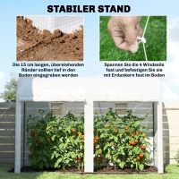 Outsunny Kas met ramen en deur, foliekas op stalen frame, 300x100x200 cm, wit(m-6)