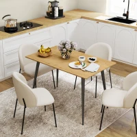 HOMCOM Uitschuifbare eettafel, uitbreidbare tafel voor 6-8 personen, keukentafel met stevige stalen poten(m-7)