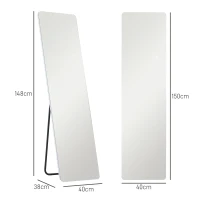 HOMCOM LED Ganzkörperspiegel, touch-bediening, dimbaar, frameloos, 40 x 150 cm(m-3)