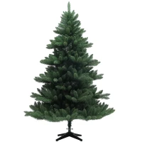 HOMCOM Kunstkerstboom 180 cm, Brede Kunstspar met 880 takken, Kerstboom met inklapbare stalen voet, Kerstdecoratie inclusief metalen standaard voor binnen(m-10)