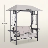 Outsunny Garden Texteline 2 Person Swing Chair-Beige(m-3)