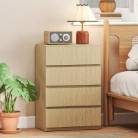 HOMCOM Chest of Drawers, 4-Drawer Storage Cabinets, Modern Dresser, Storage Drawer Unit for Bedroom(m-2)
